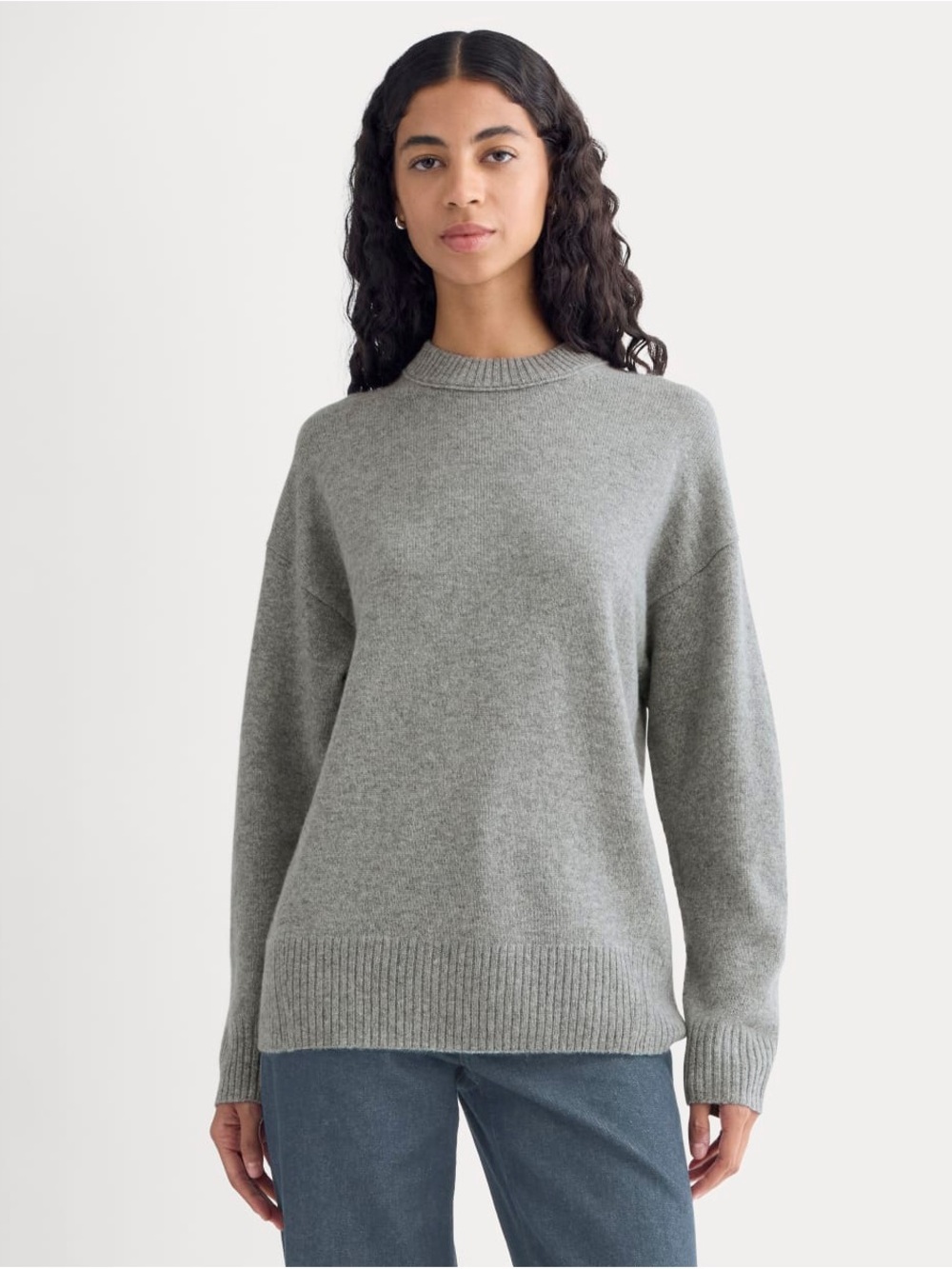 Everlane Gray Crewneck Cashmere/Wool BOYFRIEND SWEATER size S
